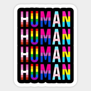 HUMAN LGBT Flag Gay Pride Month Transgender Rainbow Lesbian Sticker